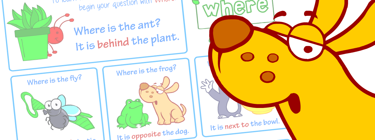 Prepositions. English grammar posters for kids