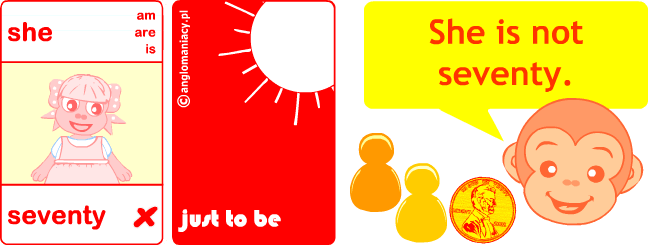 Grammar board with cards games: verb be
