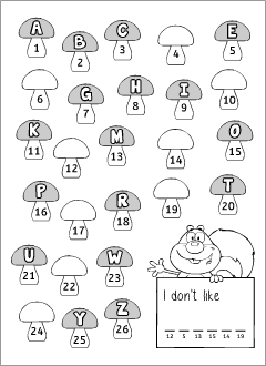 Worksheets for learning English alphabet