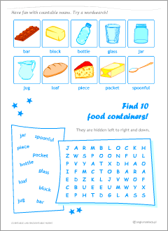 English nouns: worksheets for kids