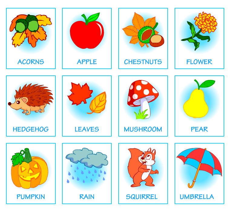 Picture dictionaries for kids. Autumn