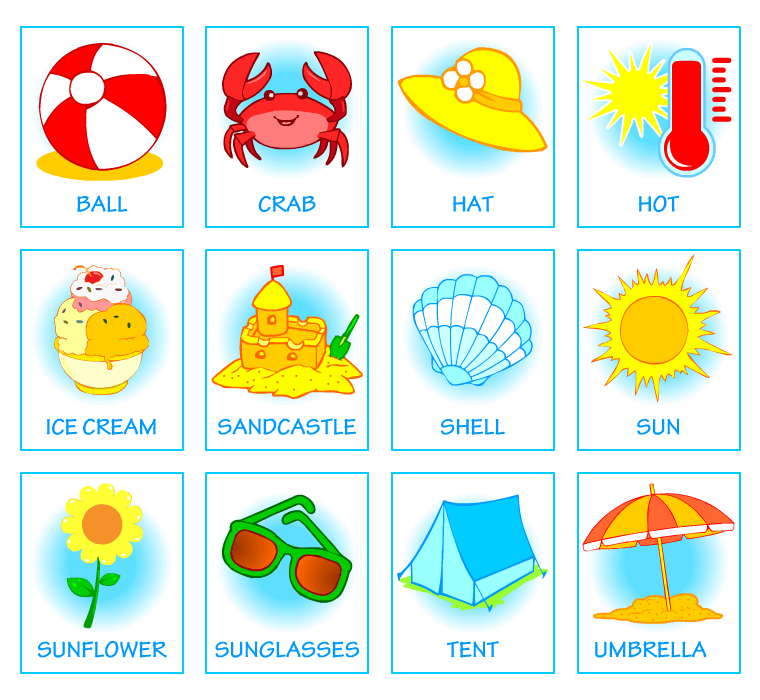 Picture dictionaries for kids. Summer