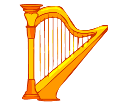 Musical instruments in English: harp