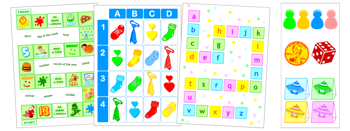 Printable games to practise English expressions