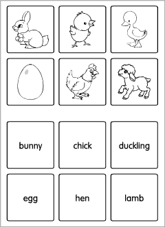 Easter flashcards for kids learning English
