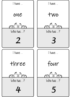 Classroom games: English numbers