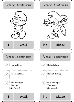 Task cards for learning present continuous