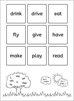Games for learning English present simple