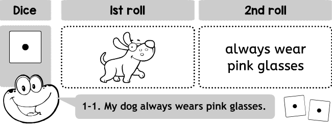 English grammar for kids: present simple roll sentences games