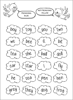 Worksheets for learning English pronouns