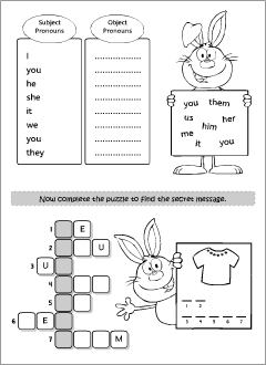 Worksheets for learning pronouns