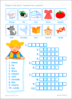 English nouns: worksheets for kids