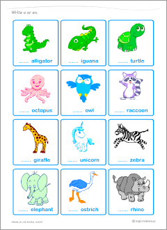 Worksheets to teach English nouns