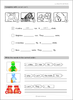 Worksheets to learn English verbs