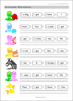 English verbs: worksheets for teaching