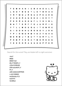 Worksheets for kids: Insects vocabulary