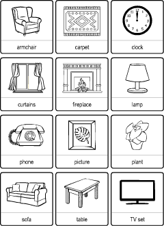 ESL worksheets: Living Room vocabulary