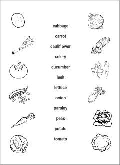 English printables: Vegetables test