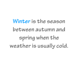 English vocabulary: Winter